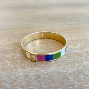 Coach gold tone multi color logo enamel bracelet